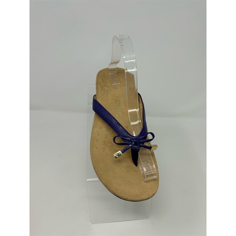 Vionic Rest Bella II Women's Thong Flip Flop Sandals Purple Bow Gold Tips Size 8 - Picture 2 of 10